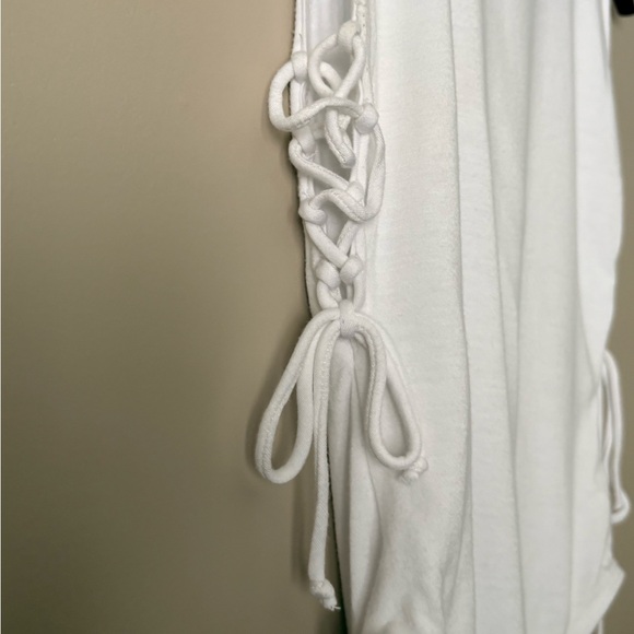 Lush White Sleeveless Side-Tie Bodysuit - Picture 2 of 3